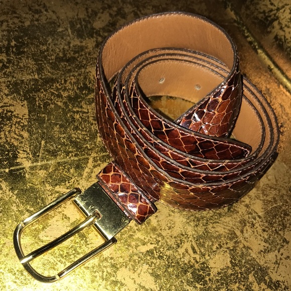 Snakeskin Belt Esquire Leather Cocco Cognac - Picture 3 of 16